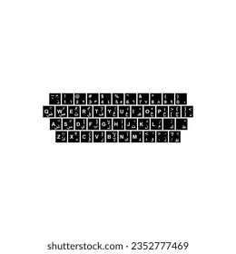 Universal latin arabic keyboard vector design. Sticker illustration, Black