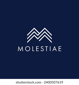 universal letter M line logo design