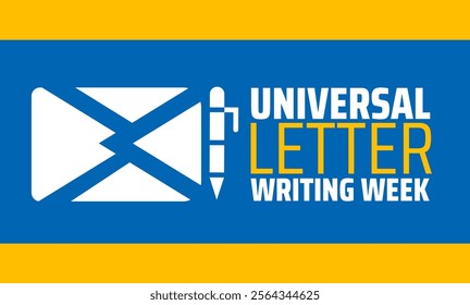 Universal letter writing week background banner or poster design template. observed every year in January. Holiday concept. Use to any Template, card, poster, placard, template.