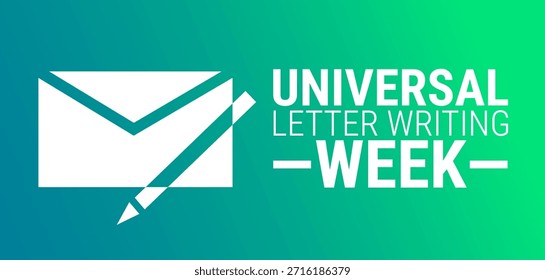 universal letter writing week background, banner, card or poster design template is observed every year during January, to raise awareness about the mission. Vector illustration.