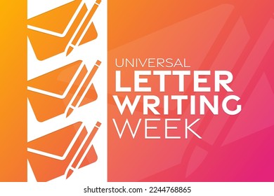 Universal Letter Writing Week. Vector illustration. Holiday poster