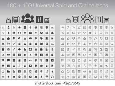 universal line icons set, outline vector symbol web collection, linear UI pictogram pack isolated on white, pixel perfect logo illustration