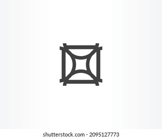 universal and line square concept icon design logo