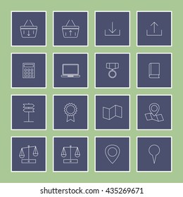 Universal Line Web Icon Set. Eps-10.