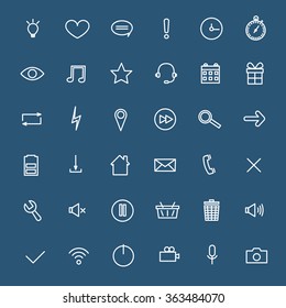 Universal linear Icons For Web and Mobile,communications. Vector illustration
