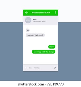 The universal live chat window, mobile version