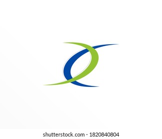 Universal logo with curve icon symbol