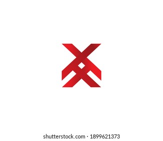 Diseño de logotipo universal e icono de concepto de línea x