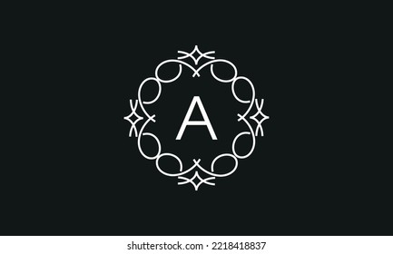 Plantilla de logotipo universal con letra A en el centro. Monograma vectorial (símbolo, emblema, ornamento, signo comercial)