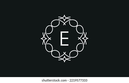 Universal logo template with letter E in the center. Vector monogram (symbol, emblem, ornament, business sign)