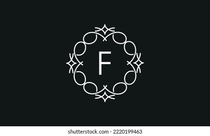 Universal logo template with letter F in the center. Vector monogram (symbol, emblem, ornament, business sign)