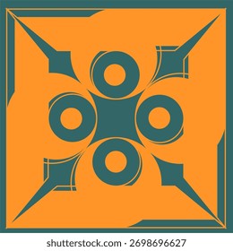 Emblema de mandala universal en estilo Art Deco
