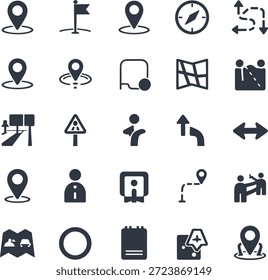 Universal Map Pin Navigation and Journey Tracking Icons
