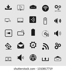 Universal media and multimedia vector icon set 