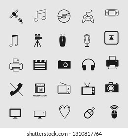 Universal media and multimedia vector icon set 