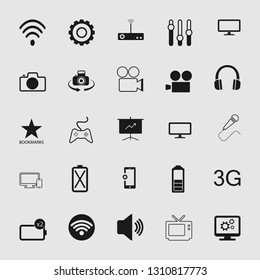 Universal media and multimedia vector icon set 