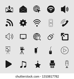 Universal media and multimedia vector icon set 