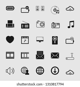 Universal media and multimedia vector icon set 
