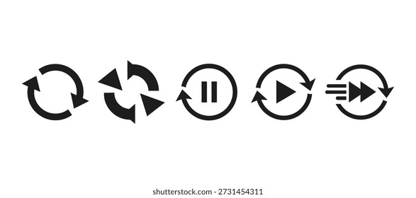 Universal Media Player und Vektorsymbole für die kreisförmige Navigation