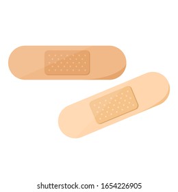 Universal medical antibacterial antiseptic band-aid of human skin color. Scratch and cut treatment. Drugstore concept.