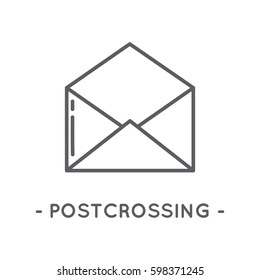 Universal minimal black envelope line icon on white background