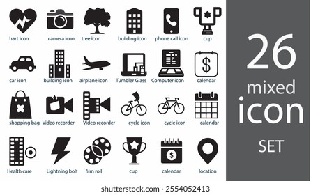 Universal Mix Icon Set of 26 Quality icons. Very Useful For Web and Mobile App.