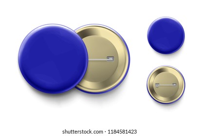 Universal mockup of badge. Vector realistic illustration on white background, ready and simple to use for your design. The mock-up will make the presentation look as realistic as possible. EPS 10.
