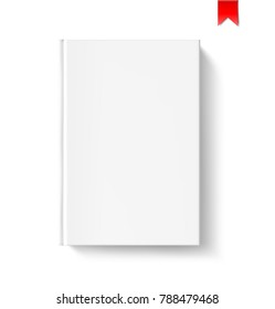 Universal mockup of blank book cover. Vector illustration on white background, ready and simple to use. The mock-up will make the presentation look as realistic as possible.