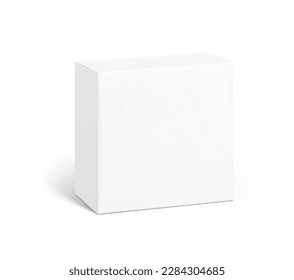 Universal mockup of blank cardboard box. Vector illustration isolated on white background, ready and simple to use for your design. EPS10. 