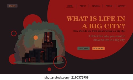 Ein universelles Modell eines Geländes mit einer Stadtlandschaft. Vektorgrafiken im Stil der Wohnung. Webseite mit Illustration von Wolkenkratzern.