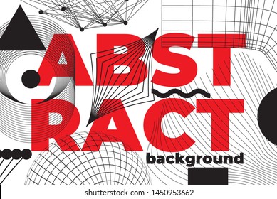 Universal Modern Geometric Shapes Set. Chaotic composition with Vector abstract design elements for web banner, posters, backgrounds