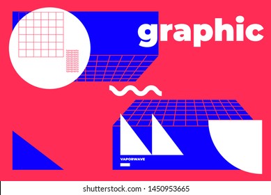 Universal Modern Geometric Shapes Set. Chaotic composition with Vector abstract design elements for web banner, posters, backgrounds