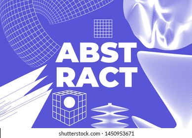 Universal Modern Geometric Shapes Set. Chaotic composition with Vector abstract design elements for web banner, posters, backgrounds