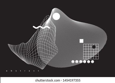 Conjunto de formas geométricas modernas universales. Composición caótica con elementos de diseño abstracto vectorial para banner web, carteles, fondos