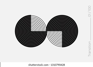 Universal Modern Halftone Geometric Shape. Vector Classical Design Element. Template for Business Poster Logo Clothes. Halftone Transition effect