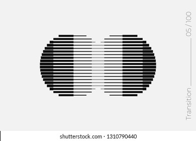 Universal Modern Halftone Geometric Shape. Vector Classical Design Element. Template for Business Poster Logo Clothes. Halftone Transition effect