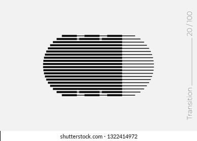 Universal Modern Halftone Geometric Shape. Vector Classical Design Element. Template for Business Poster Logo Clothes. Halftone Transition effect