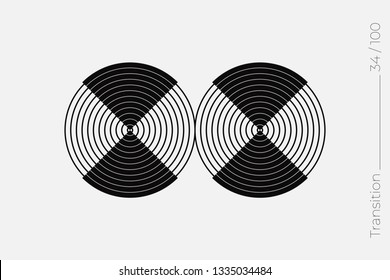 Universal Modern Halftone Geometric Shape. Vector Classical Design Element. Template for Business Poster Logo Clothes. Halftone Transition effect