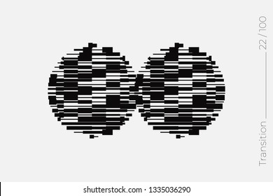 Universal Modern Halftone Geometric Shape. Vector Classical Design Element. Template for Business Poster Logo Clothes. Halftone Transition effect