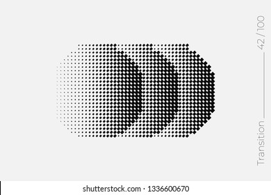 Forma Geométrica Universal Moderno De Medio Tono. Elemento de diseño clásico vectorial. Plantilla para Ropa de logotipos de empresas. Efecto Transición de semitono