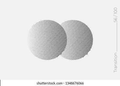 Universal Modern Halftone Geometric Shape. Vector Classical Design Element. Template for Business Poster Logo Clothes. Transition effect