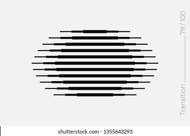 Universal Modern Halftone Geometric Shape. Vector Classical Design Element. Template for Business Poster Logo Clothes. Halftone Transition effect