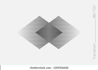 Universal Modern Halftone Geometric Shape. Vector Classical Design Element. Template for Business Poster Logo Clothes. Transition effect