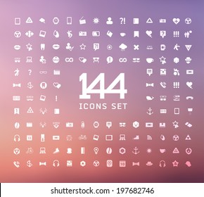  universal modern icons for web and mobile app, business, finance, multimedia, hipster style