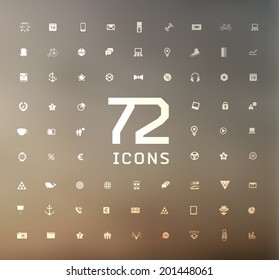  universal modern icons for web and mobile app, business, finance, multimedia, hipster style