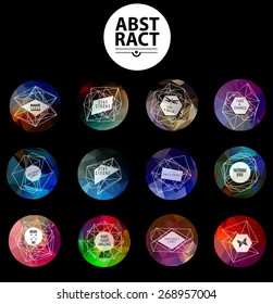 Universal modern label on polygonal backgrounds. Icons for web and mobile app, business, finance, multimedia, hipster style. low poly illustration. Geometric Patterns