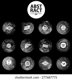 Universal modern label on polygonal backgrounds. Icons for web and mobile app, business, finance, multimedia, hipster style. low poly illustration. Geometric Patterns
