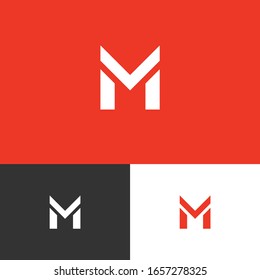 Universal modern logo design concept. Tech logomark illustration. Can representing letter M, send, arrow, course, lesson, podcast, entertainment, travel.