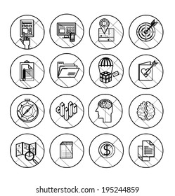  universal modern thin line icons for web and mobile app, business, finance, multimedia, hipster style