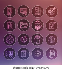  universal modern thin line icons for web and mobile app, business, finance, multimedia, hipster style